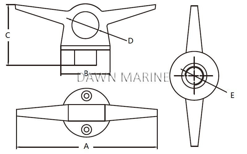 Boat Lift Ring Cleat AISI 316 Stainless Steel Dawn Marine