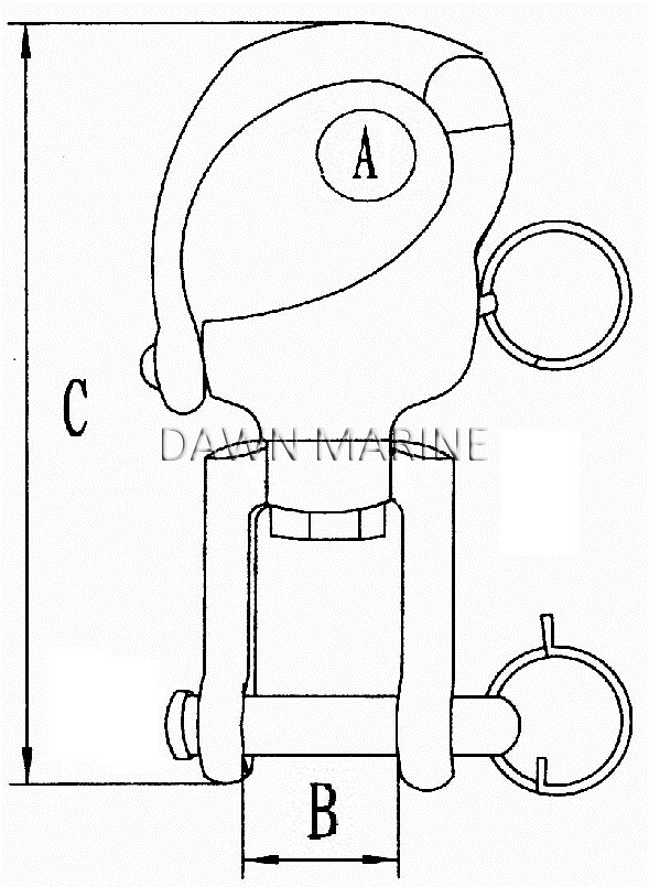 70mm Swivel Shackle 360 Degrees Rotatable 316 Stainless Steel Quick Release Snap Hook Sailing